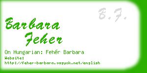 barbara feher business card